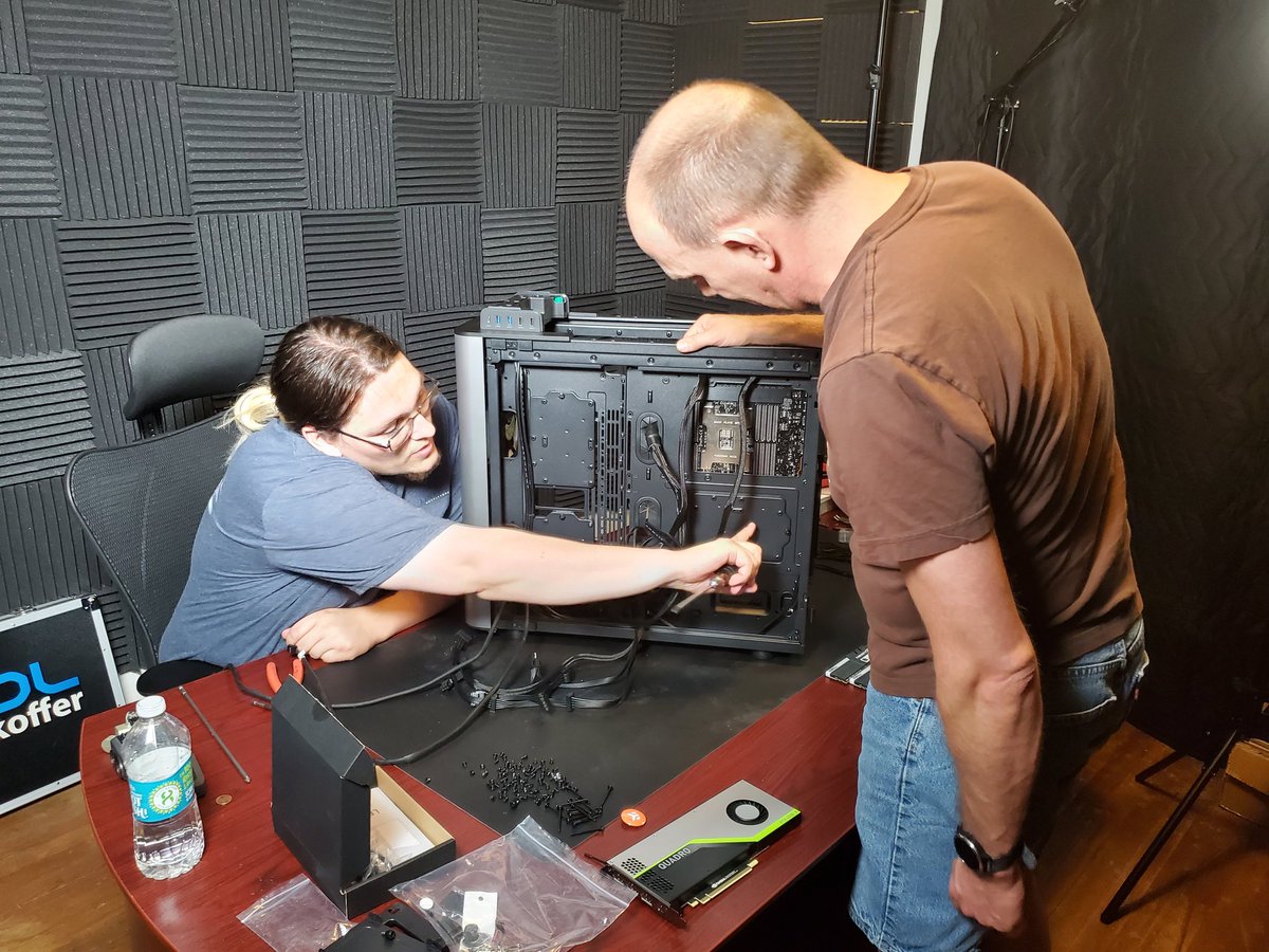 SwaggerjackProd's tweet photo. #Swaggerjack is filming #IT ninja Denver & sidekick Devon build a high-end editing #PC.
Order your custom ninja-built #GamingComputer today from Denver at #GainesvilleComputerMD's website. (Or else): https://t.co/ywxGJMOK5V https://t.co/VASokSGXV8