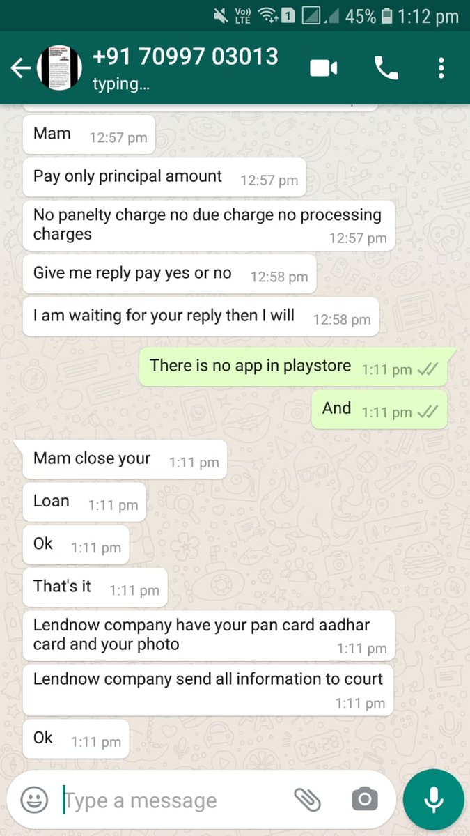 Prakash85008501's tweet photo. Agent of LEND NOW 👇a Chinies fraud loan application threatening a innocent girl &amp; blackmailing her by using WhatsApp ..still the harrassment is on..how come the agent of fake lending application having that much of guts to blackmail her?@TelanganaDGP @PRohini_IPS @CyberCrimeRck https://t.co/1rWoFTUnOy