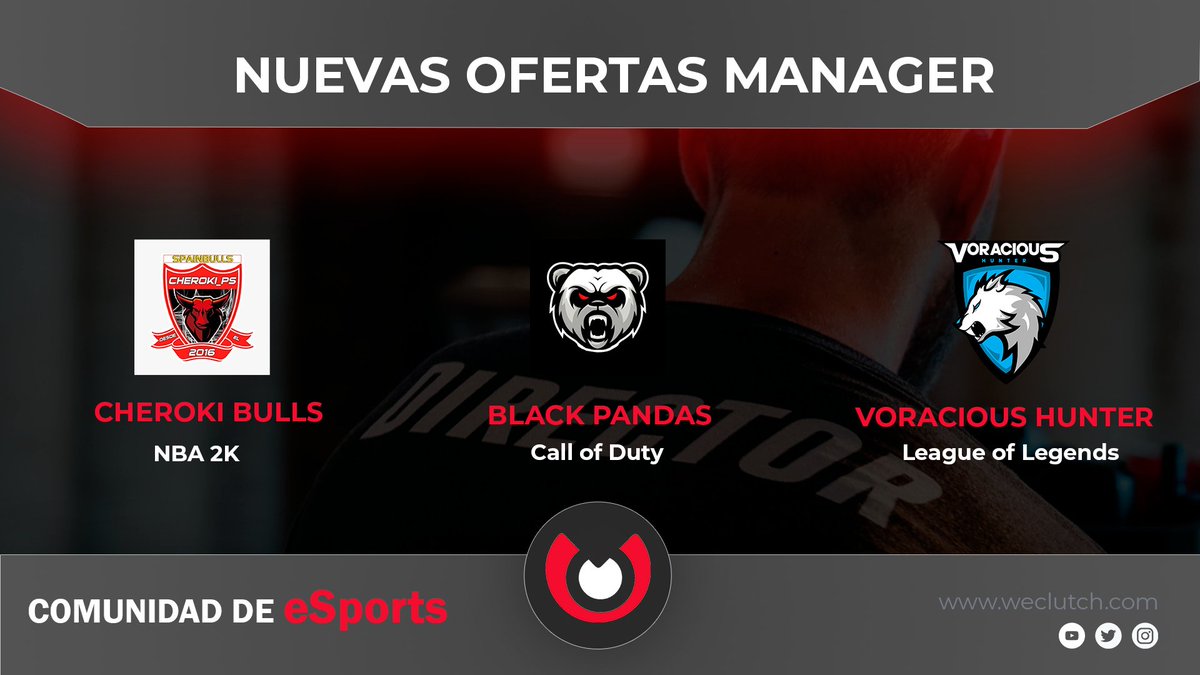 🔊#WeClutchOfertas🔊

🔎 <a href="/blackpandasgg/">a</a> , @VoraciousAR y <a href="/CherokiBulls2k/">CHEROKIBULLS2K</a> 🔍 

Quieren un #manager por aquí 👀