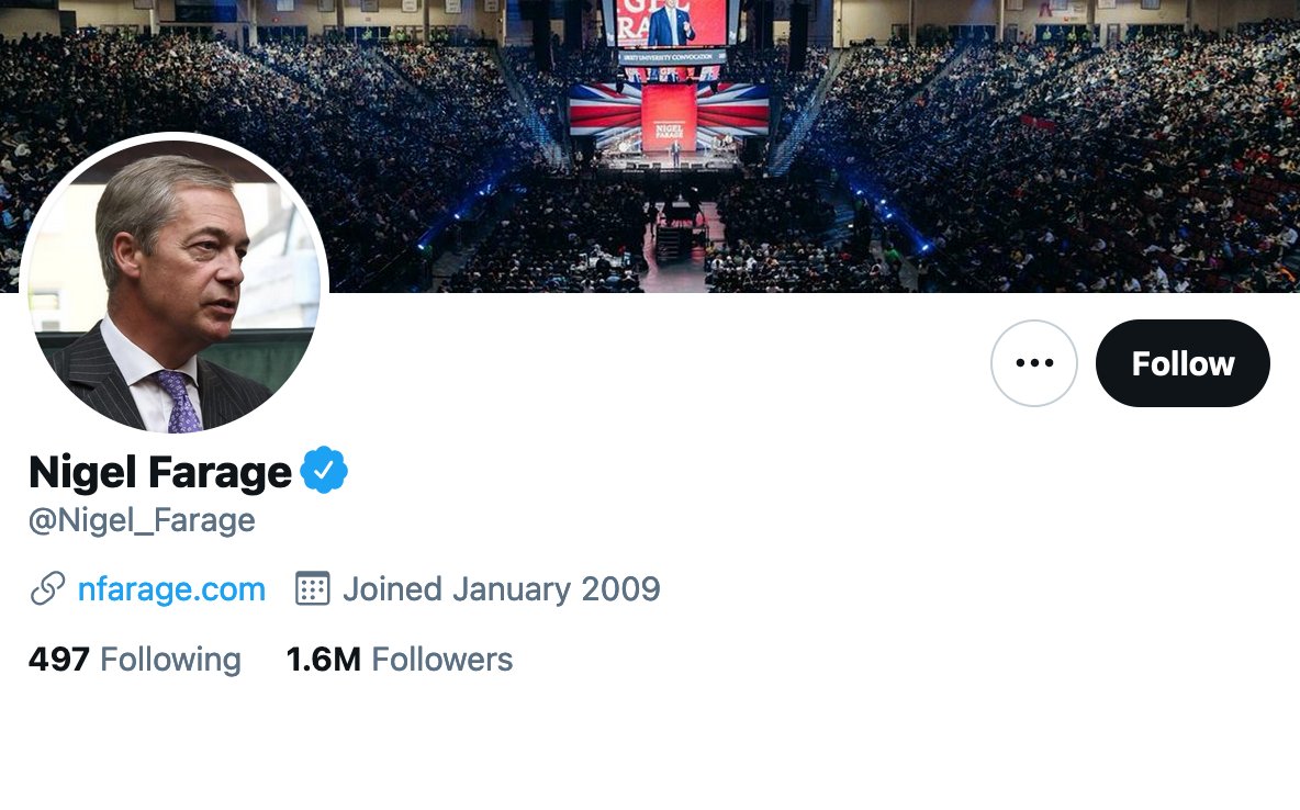 NHSMillion's tweet photo. Nigel Farage = 1.6 million followers

NHS Million (run by NHS staff to support colleagues and help raise awareness of key health issues) = 650k

Please follow and RT if you think it should be the other way around https://t.co/liKr6rve17