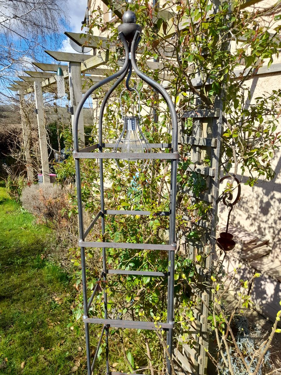 Excited to share the latest addition to my #etsy shop: Hand made Straight Obelisk with rain catcher top- plant support- Blacksmith- garden feature- allotment-gardening-gift-plant support-climbing #plantsupports #metalsupports #gardening #rustedsupports etsy.me/3w5vYz9