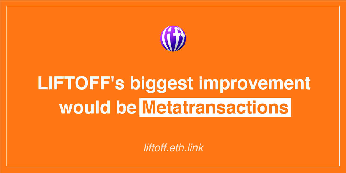 LiftoffEth's tweet photo. #LIFTOFF's  biggest improvement would be #Metatransactions, a technology where users can just sign messages to use smart contracts instead of paying gas. It is a layer 2 technology that is very powerful.

#LIFT #launchpad #rewards #NFT #liquidity #penguinswap #Uniswap https://t.co/XTO9TOrHuA