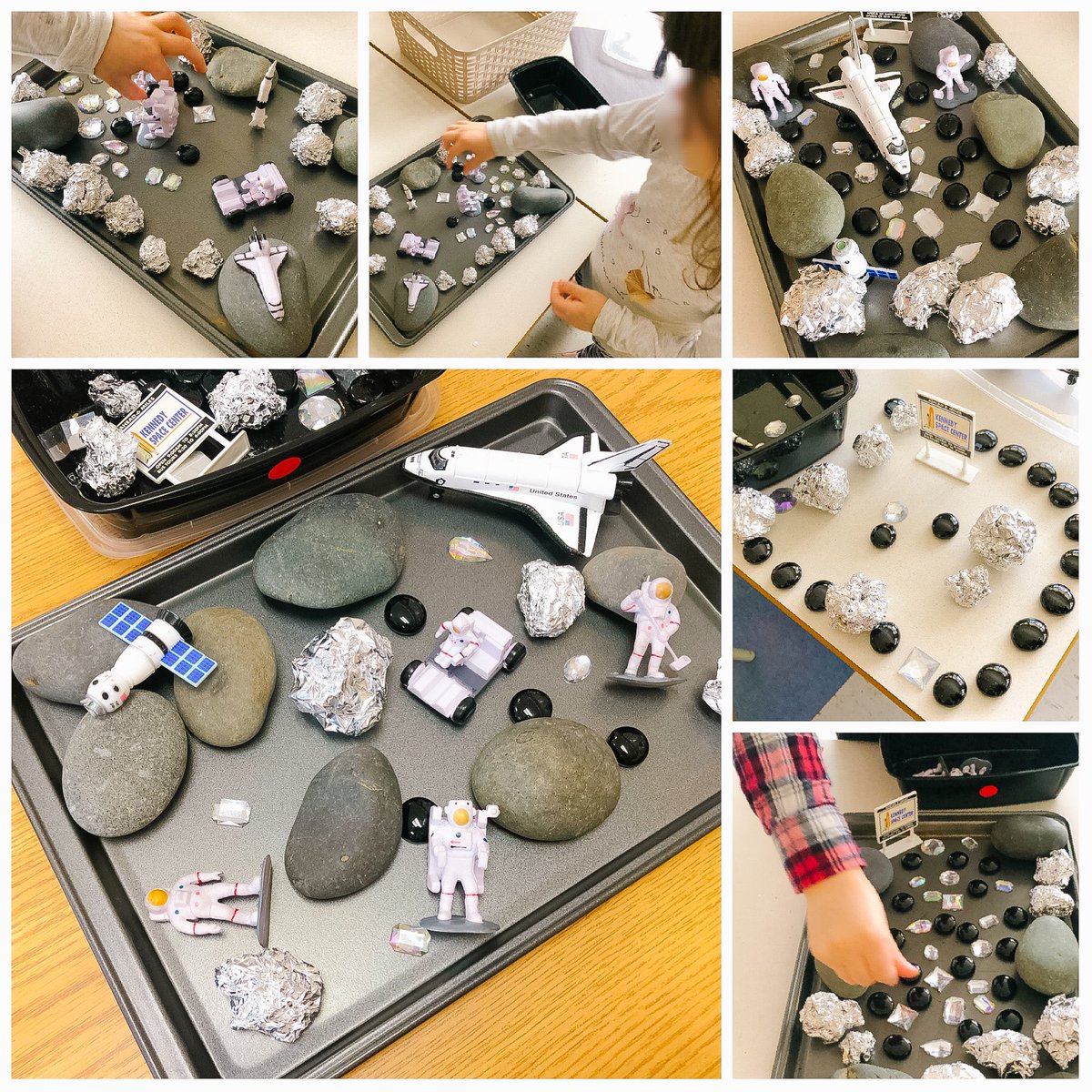 We’ve been deep in a Space Inquiry for over 5 weeks. 🚀 Only now getting around to posting learning experiences. Here was our space small world; students constructed using the materials. - many stories told here, discussions had and smiles shared!