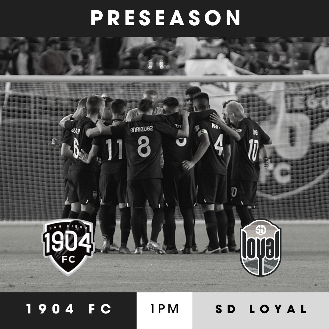 ALBION_SanDiego's tweet photo. "San Diego Clasico? Nah its just preseason" 🙂 For the first time: It’s SD vs SD. It’s a game we wish we could be playing in front of you. First of many we hope. Great Day for SD Football. And it’s history. ✍🏼 ⏱Today, 1PM ⚽️1904 FC B vs SD Loyal B ⚽️ 1904 FC A vs SD Loyal A https://t.co/nRjidragxc