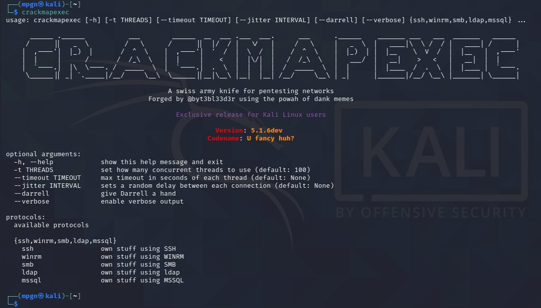 mpgn_x64's tweet photo. Some great news, CrackMapExec v5.1.6 is now available to all on @kalilinux 🎉

Additions:
➡️ CME now supports IPv6
➡️ new option for your custom AMSI bypass
➡️ new LAPS module 
➡️ some logic improvement for testing NULL SESSION https://t.co/kYCJAhbfjM