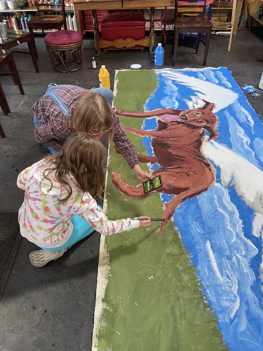 jrkelly's tweet photo. Don't usually put personal stuff on here but had to say goodbye to our dog Joey recently due to cancer. He was❤️'d by many over last 12 years so wanted to let folks know. Kids painted a mural as a sendoff❤️He was even the⭐️of an early @ginkgo vid! https://t.co/LUG0d4cImR miss him https://t.co/9Syo3FnHqC
