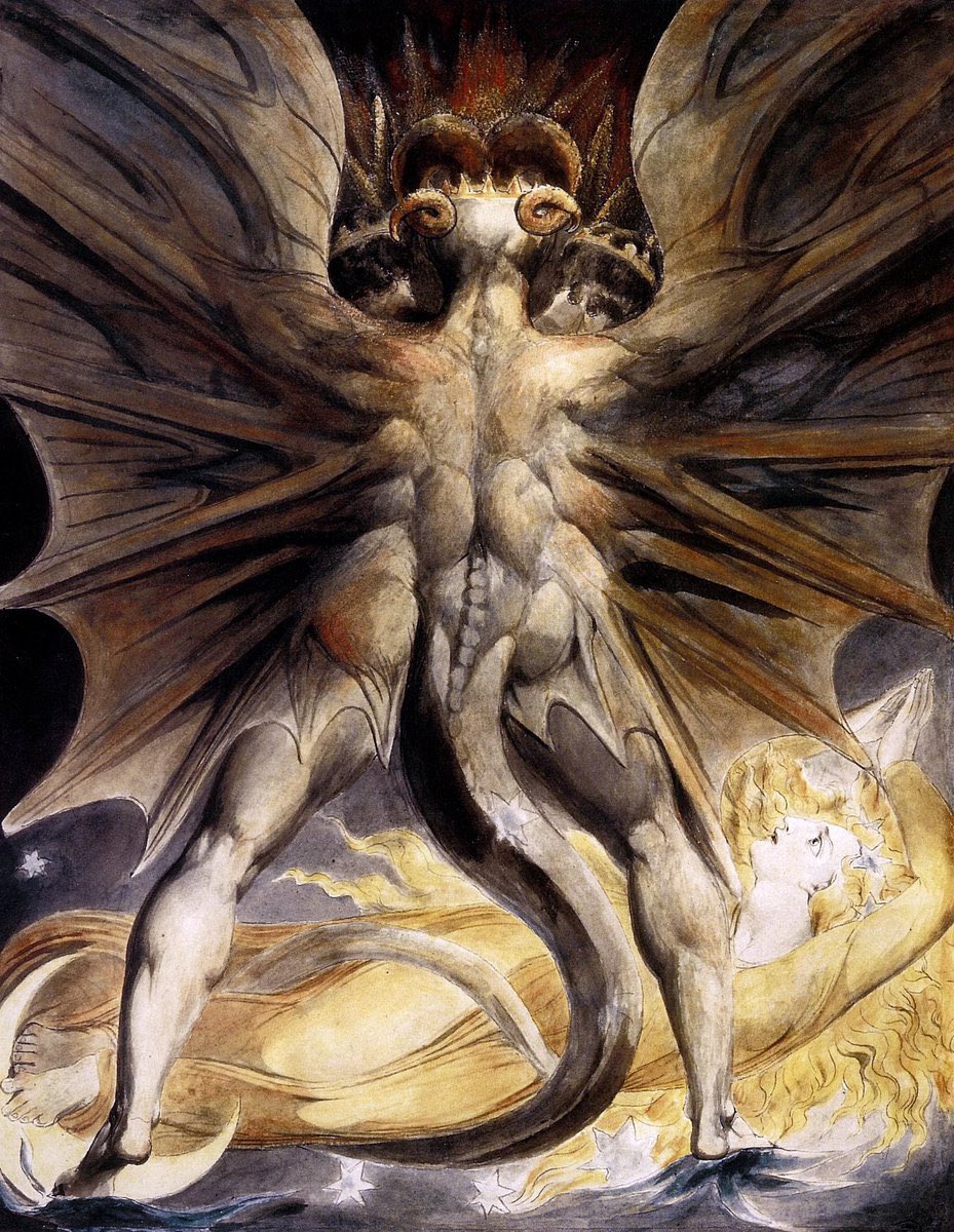 ddoniolvalcroze's tweet photo. The Great Red Dragon paintings, by William Blake https://t.co/sPDl10kCQK