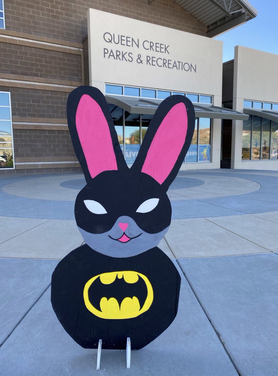 TownofQC's tweet photo. Easter is 1οΈβ£ week away!
Have you visited QC Bunny Bound? Our festive bunnies throughout QC π°
Visit the QC Rec Annex with your photos to receive Easter egg filled goodie bags with treats (open M-F).
https://t.co/p5Ml85WPBV
#QueenCreek #BunnyBound #LivePlayLearn #LoveTheQC https://t.co/JRzWKDylOz