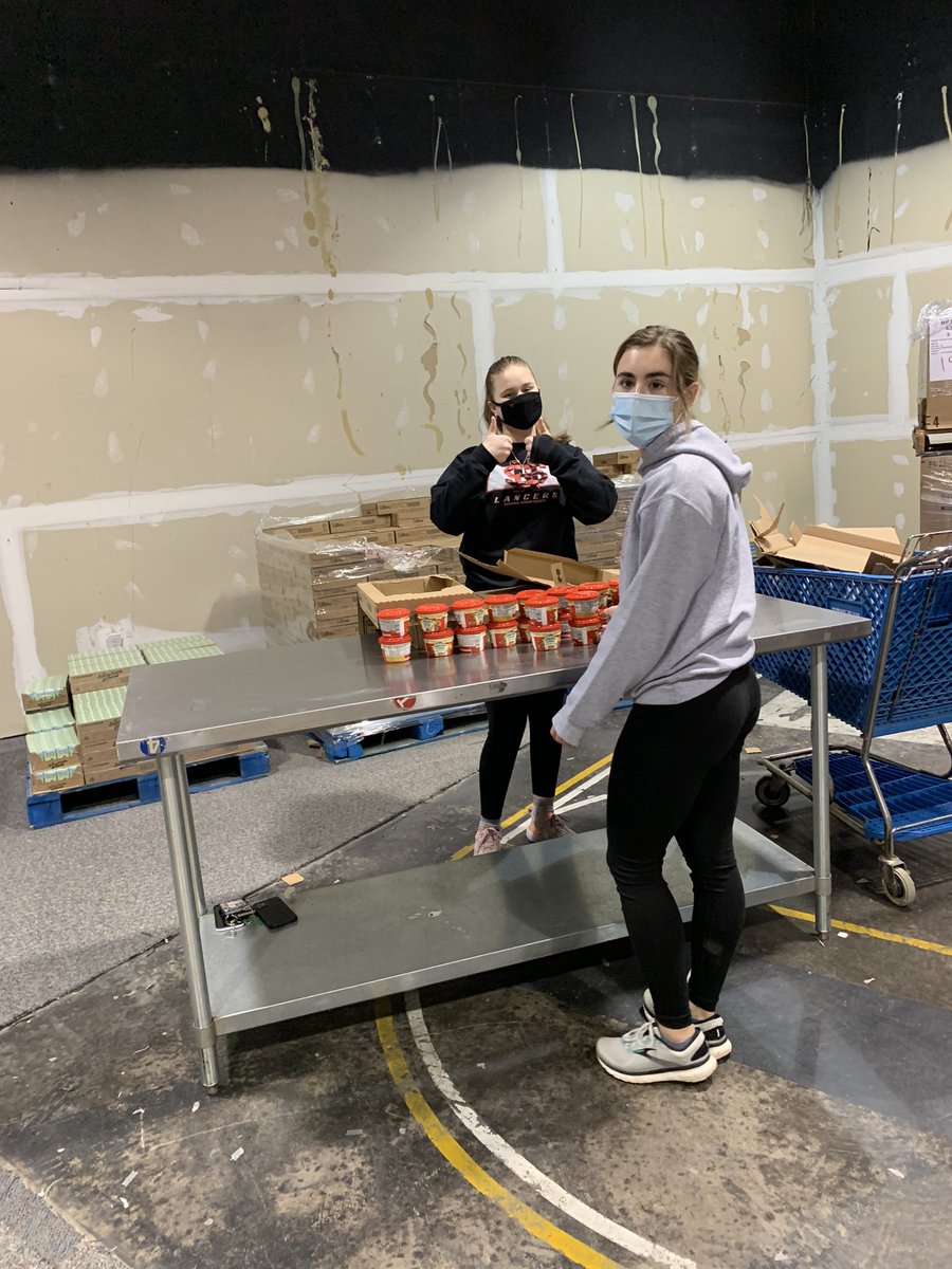 Great group helping out at the food pantry yesterday! We were able to provide meals for over 600 kids!! #thebestsquad