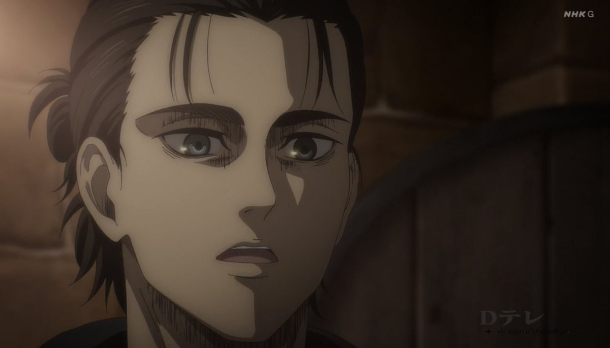 The fear in Gabi’s Eyes the moment Eren entered the room ... 

#AoTSeason4NHK 
#AttackonTitanFinalSeason