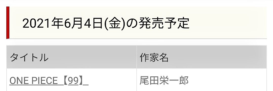 まな One Piece 99巻 6月4日 金 発売 Onepiece