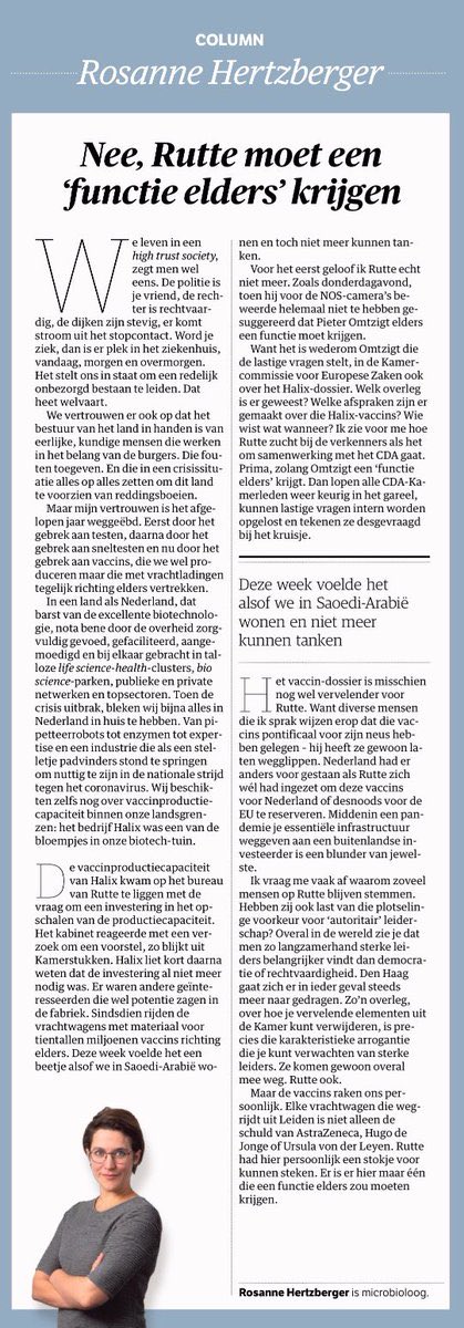 Sylvia_Swart's tweet photo. Deze column: Er waren andere geïnteresseerden die wel potentie zagen. #halix #ruttewistervan midden in een pandemie je infrastructuur (die voor het grijpen lag) weggeven #kruideniersmentaliteit met je #crisismanagement zeer verhelderende column https://t.co/U1JB2apDOJ