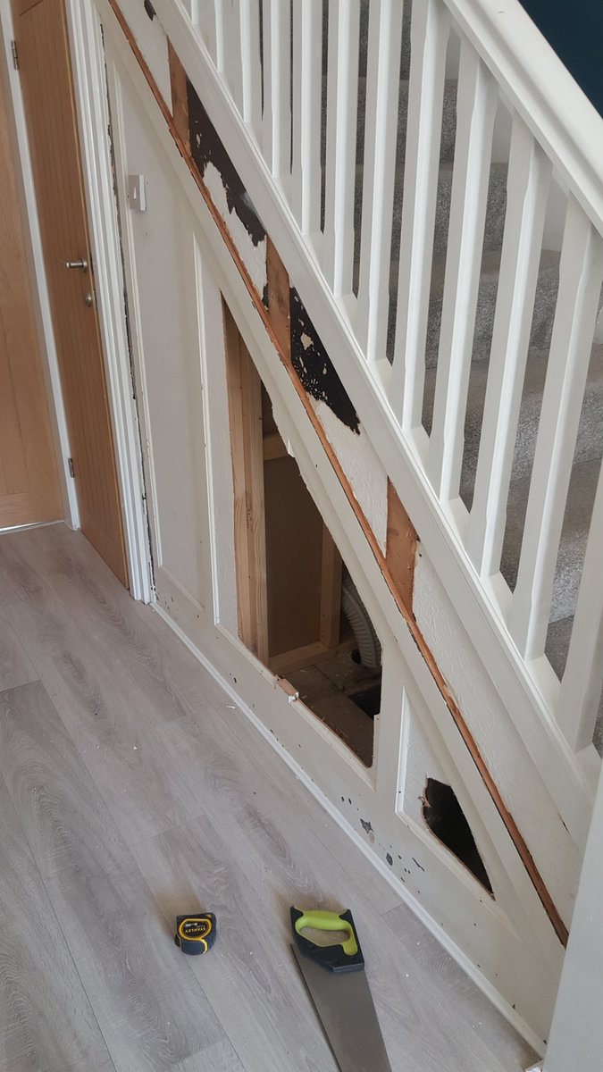 shawncout's tweet photo. One of our jobs last week turned this unused space under the stairs into a pull out storage space. Dm for all enquiries 👍 https://t.co/IyDtJW4iO1