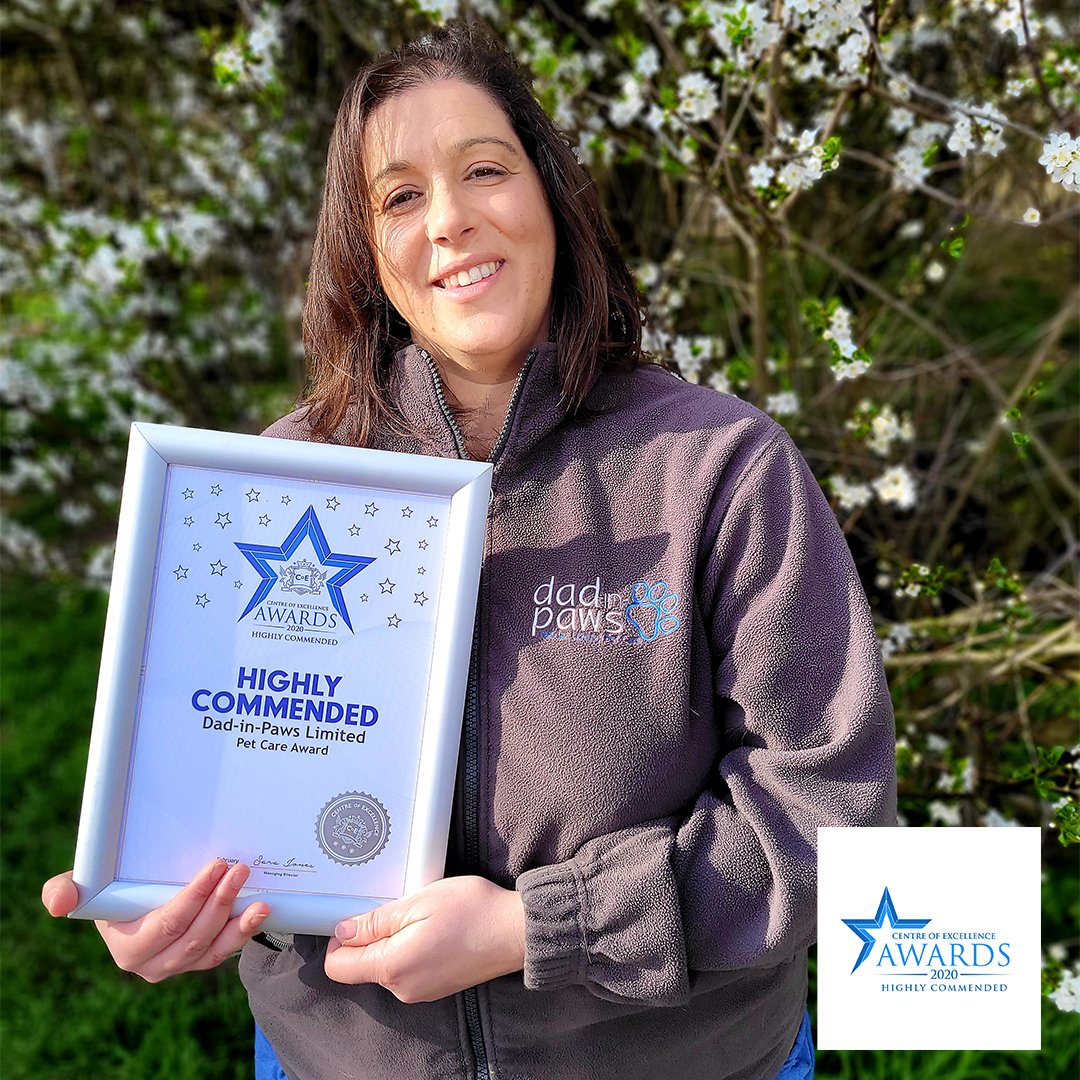 DadinPaws's tweet photo. Back in December we announced that we were a Finalist, we can now confirm we have been Presented with the Highly Commended Pet Award for our services and knowledge within Pet Care Services. Congratulations to our team and thank you to the Centre of Excellence for your recognition https://t.co/bcBC0SSPWz