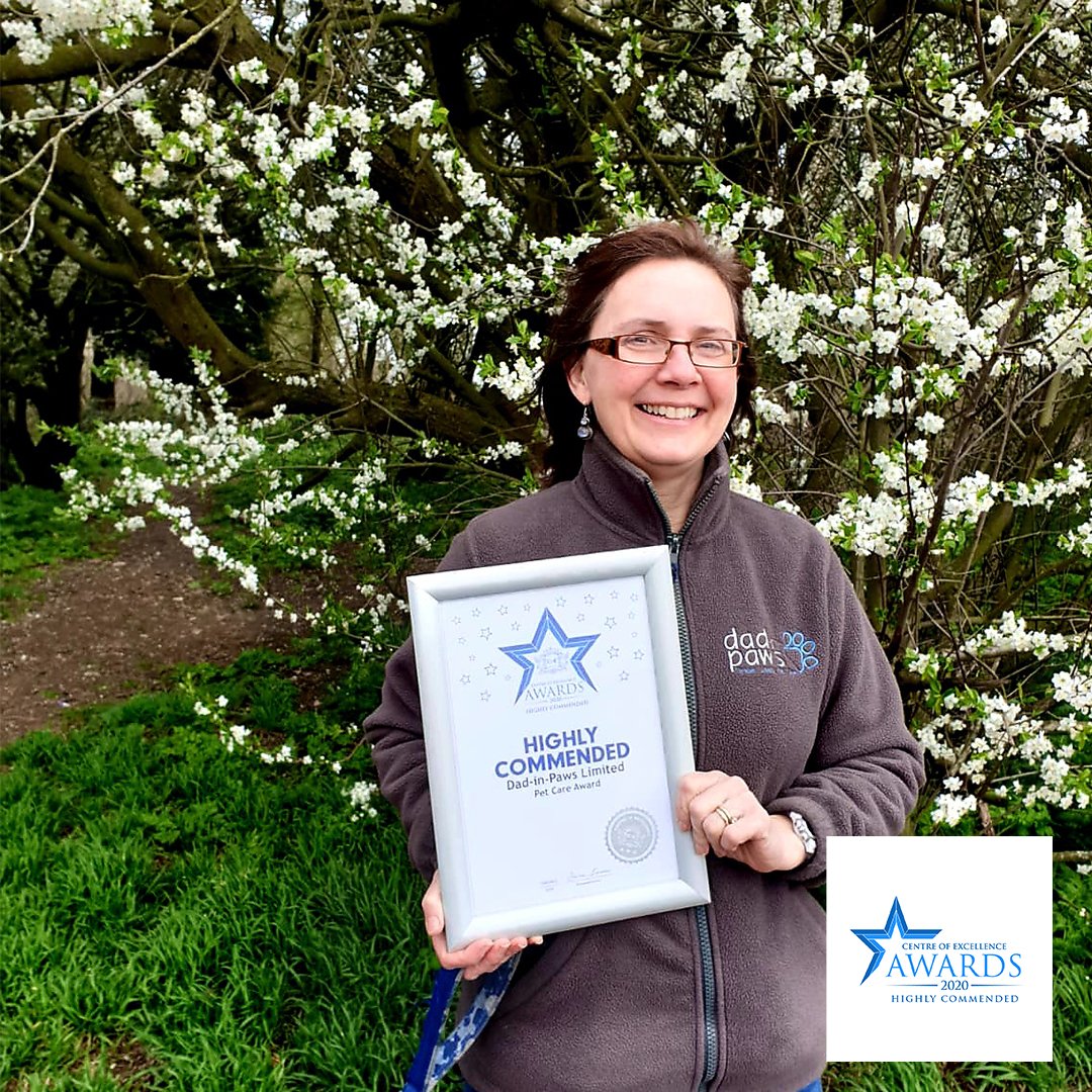 DadinPaws's tweet photo. Back in December we announced that we were a Finalist, we can now confirm we have been Presented with the Highly Commended Pet Award for our services and knowledge within Pet Care Services. Congratulations to our team and thank you to the Centre of Excellence for your recognition https://t.co/bcBC0SSPWz