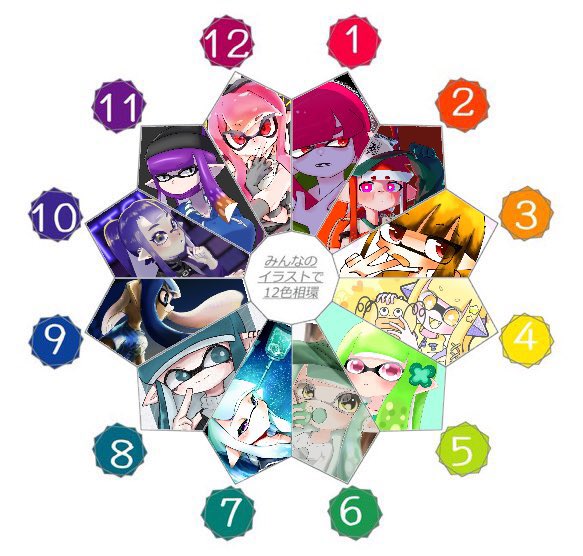 イカちゃん ぱっつんイカガール12色相環 9番を担当させていただきました✨ とても