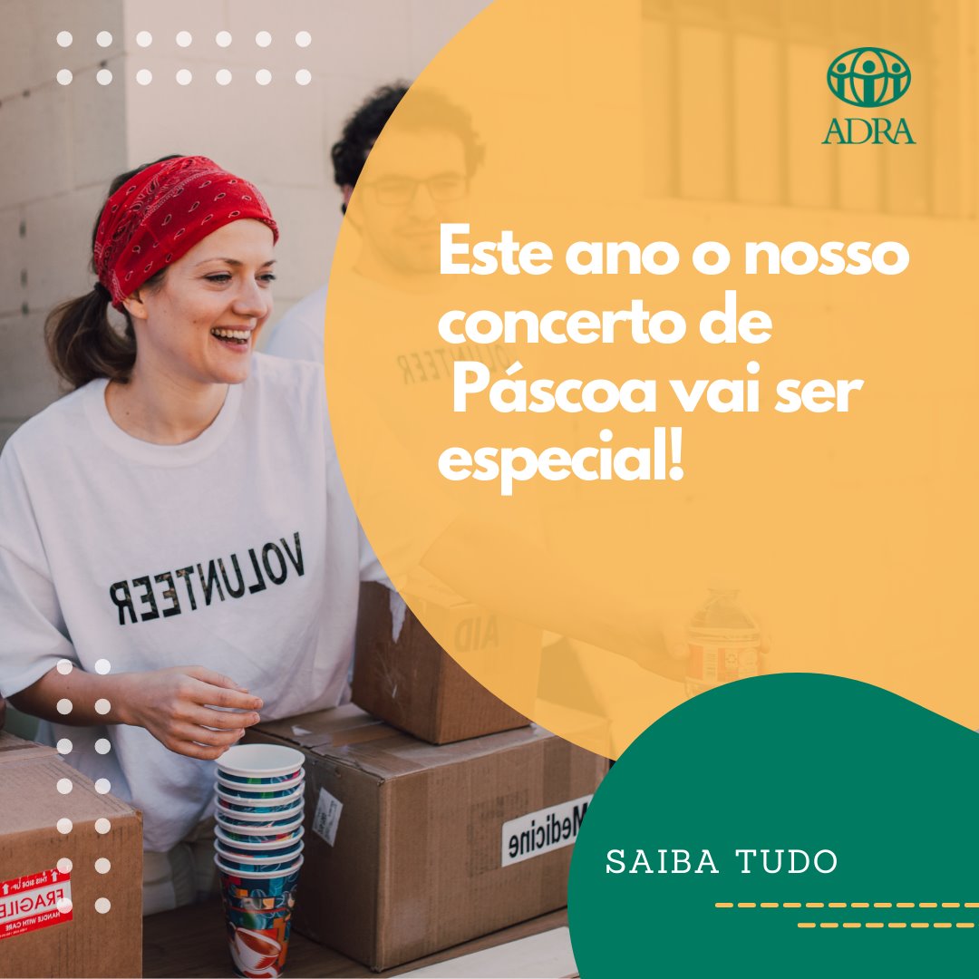 *Concerto Solidário*
Este ano o nosso concerto de Páscoa vai ser muito especial. ✨ Não percam dia 11 de Abril, onde juntámos um grupo de voluntários com vozes incríveis, para ajudar aqueles que mais necessitam. 🤗 
Junte-se a nós, vamos fazer a diferença! 🙂