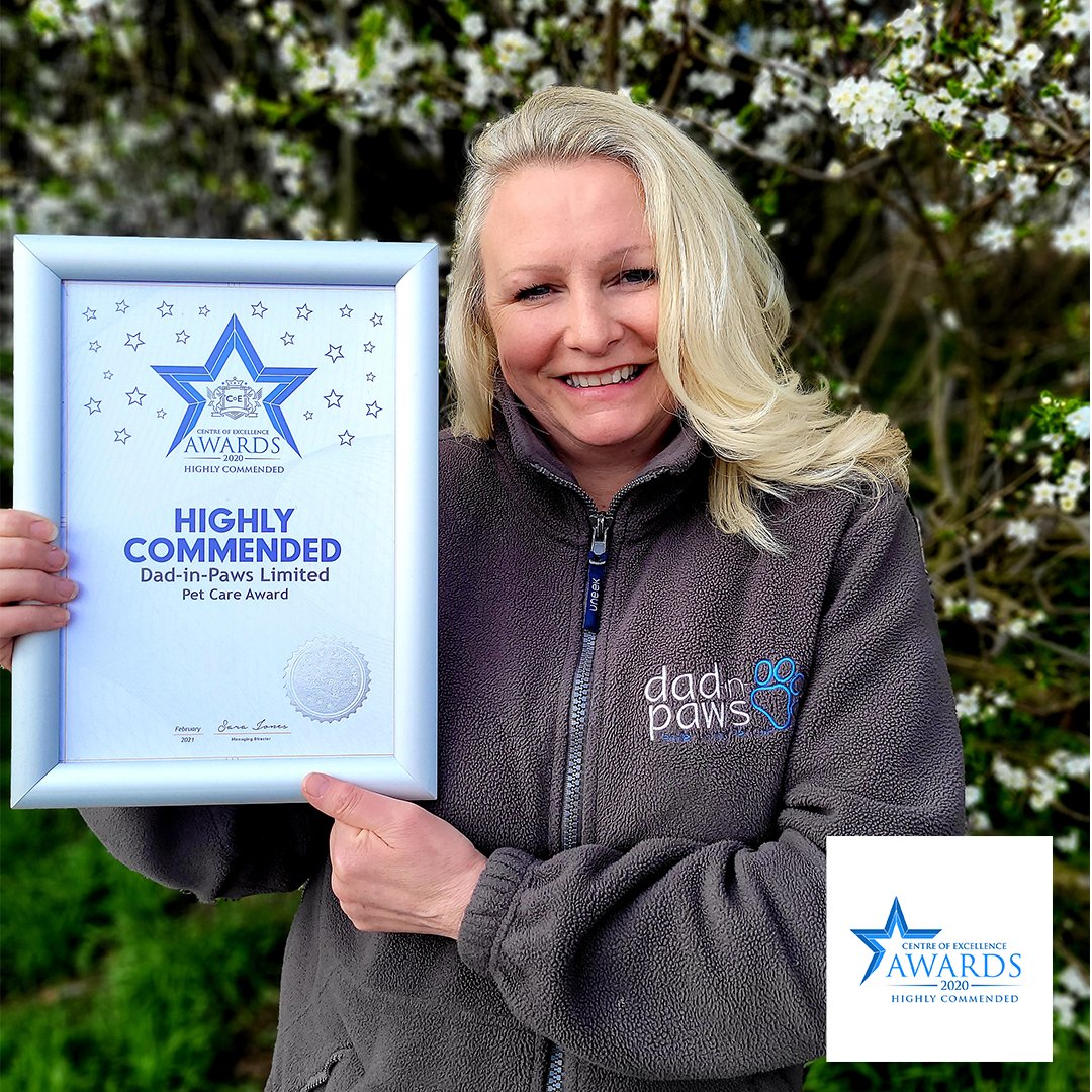 DadinPaws's tweet photo. Back in December we announced that we were a Finalist, we can now confirm we have been Presented with the Highly Commended Pet Award for our services and knowledge within Pet Care Services. Congratulations to our team and thank you to the Centre of Excellence for your recognition https://t.co/DY1javkXDA
