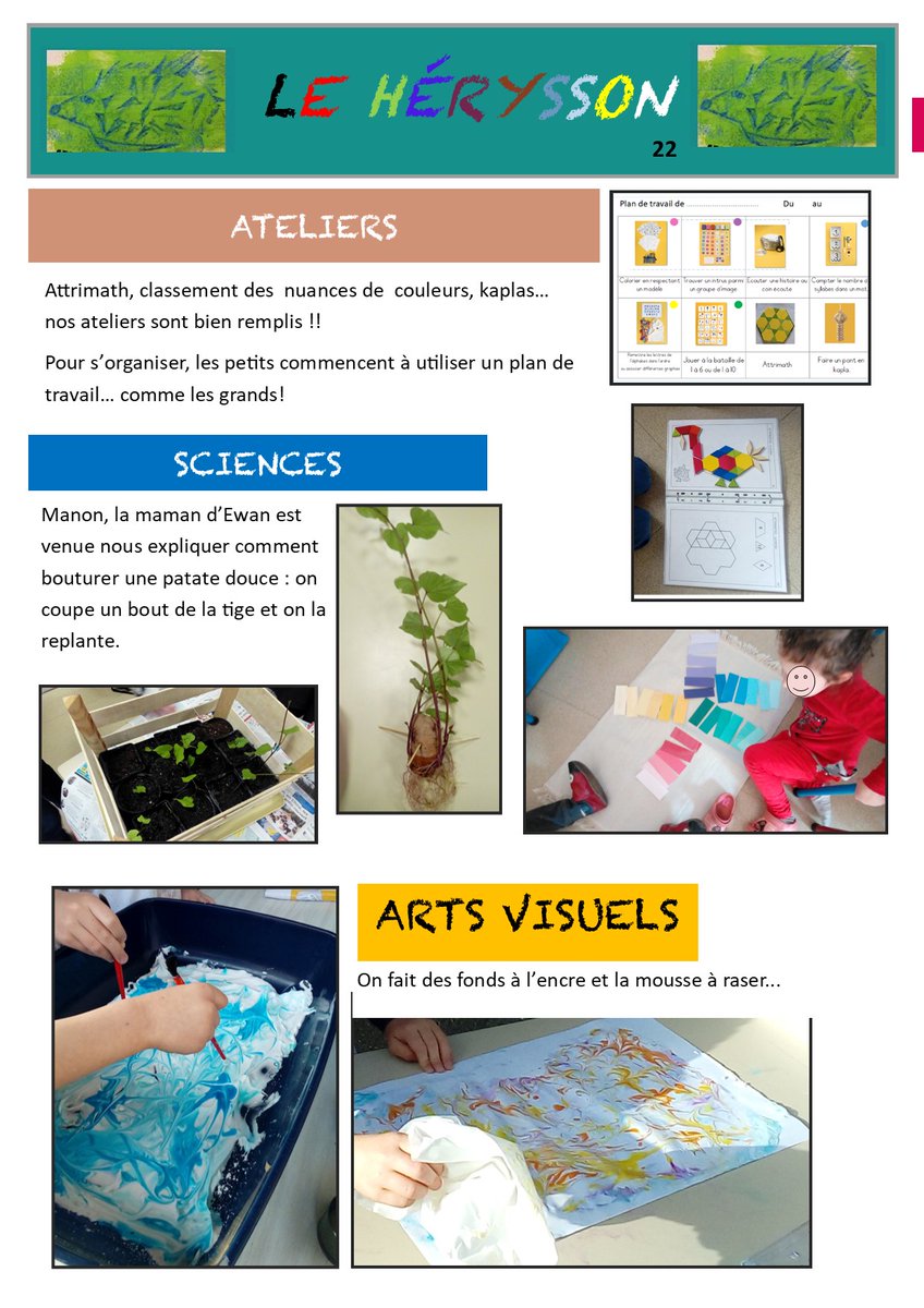 Arts visuels, sciences, production d'écrit au programme de ces derniers numéros du Hérysson #classeUnique