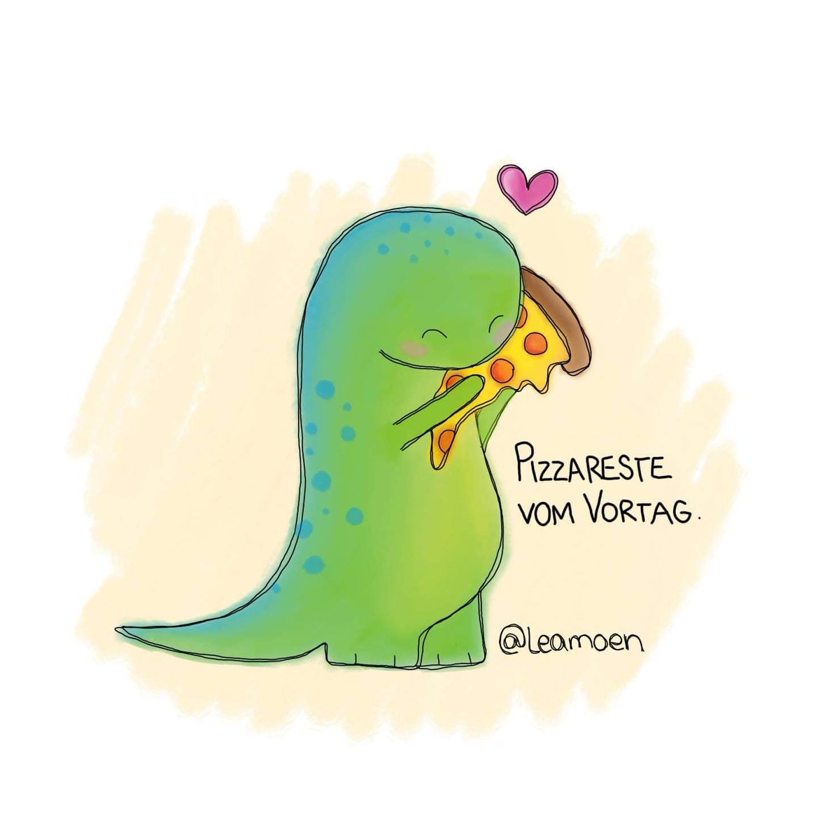 Fast jeden Sonntag gibt uns <a href="/kriegundfreitag/">kriegundfreitag.de</a> unter dem Hashtag #ichgebeauf eine kreative Aufgabe. 

Diesmal: zeichnet eine kleine Freude des Alltags! (Ich weiß – Pizza kommt bei mir oft vor. Ich mag Pizza. 🍕)