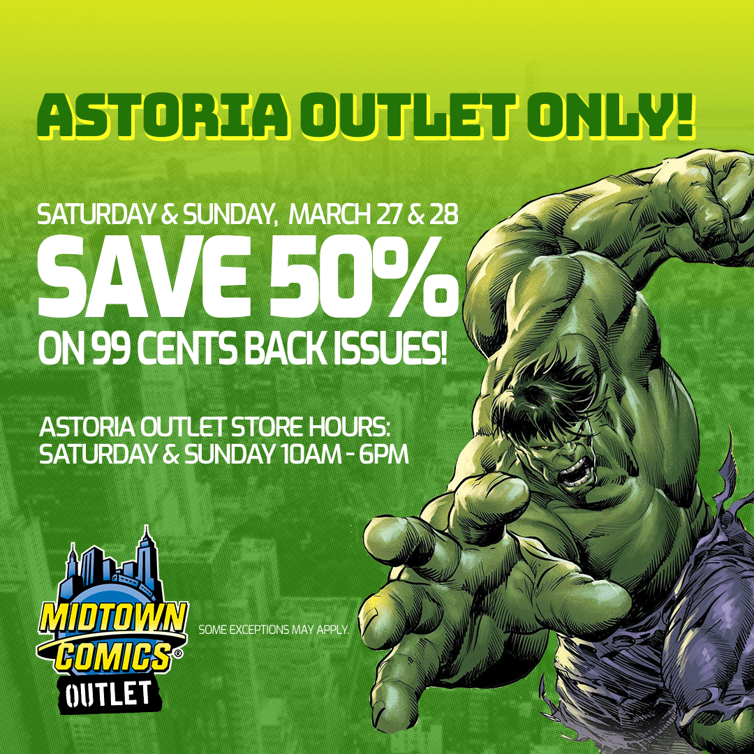 MidtownComics's tweet photo. Today in Astoria: 50% off our 99¢ back issues at our astonishing Astoria Outlet! That's basically 50¢ each!
Open 10AM-6PM, 32-11 41st St, Astoria, NY!
https://t.co/ZeBZPngWob
#midtowncomicsastoria #midtowncomicssale #discountcomics #comicbookbackissues #oldcomics #astoria https://t.co/AYdKnsGtGu