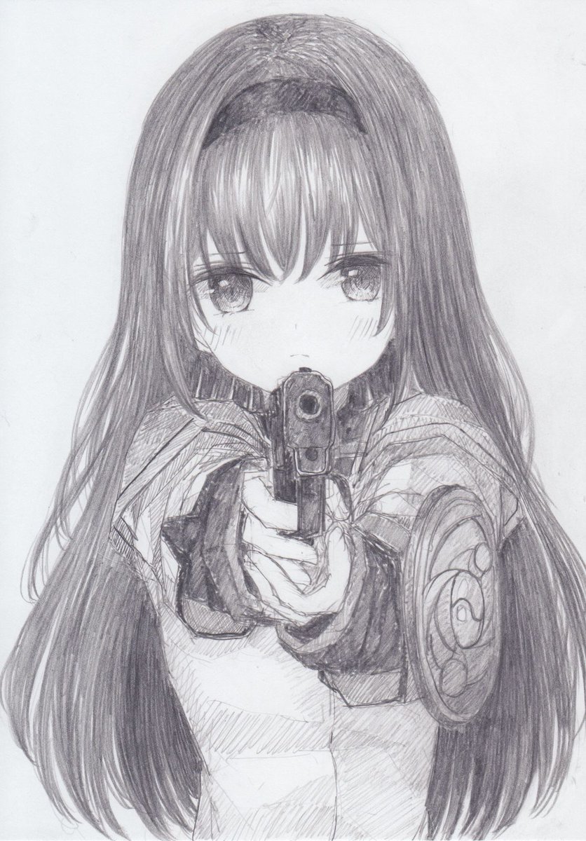 暁美ほむら 「シャーペンで描きました。
魔法少女まどか☆マギカより、暁美ほむらです
#魔法少女」|くろいうさぎのイラスト