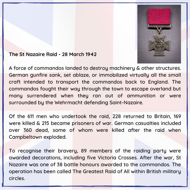 BritishHistorym's tweet photo. #otd 28 March 1942 – WWII: A British combined force permanently disables the Louis Joubert Lock in Saint-Nazaire in order to keep the German battleship Tirpitz away from the mid-ocean convoy lanes.

#RaidonStNazaire #Britishhistory #Secondworldwar #Royalnavy #BritishCommandos https://t.co/3QPWS6HQIO