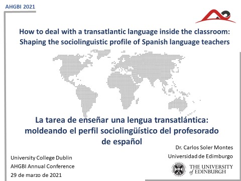 Thrilled to finally be @AHGBI2021UCD tomorrow and ready to talk about shaping the sociolinguistic profile of Spanish language teachers! Looking forward to sharing my views with @nberming and @RabadanMarina at our Sociolinguistics and Language Education panel! @SpanishinSoc 😀🔌🌎