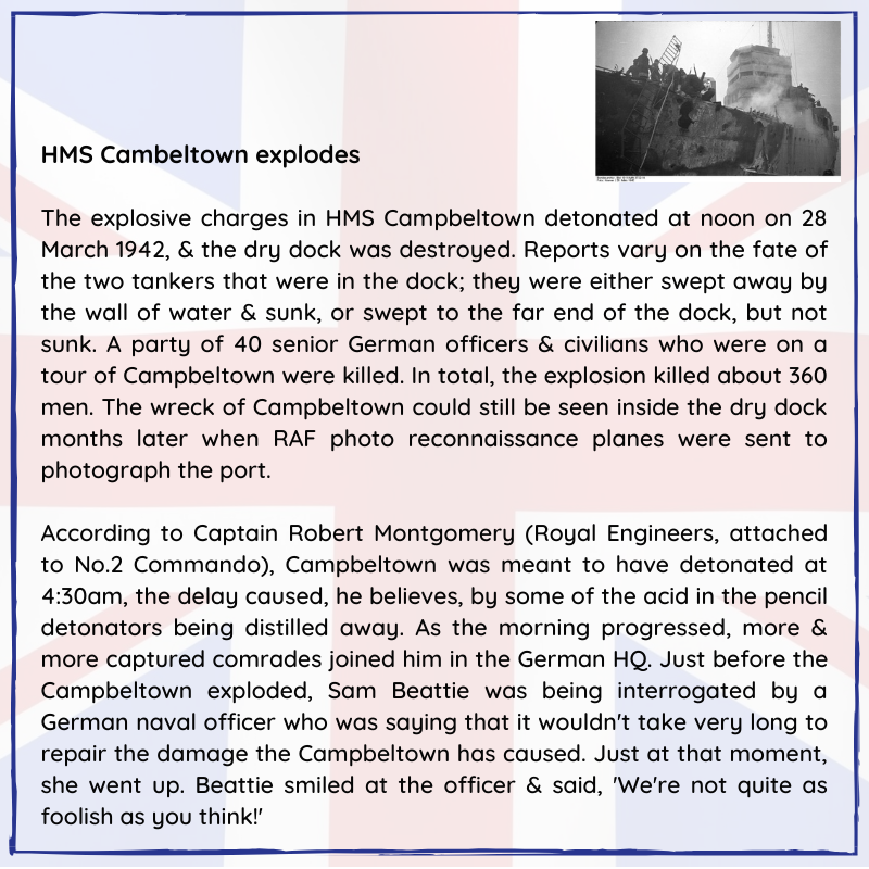 BritishHistorym's tweet photo. #otd 28 March 1942 – WWII: A British combined force permanently disables the Louis Joubert Lock in Saint-Nazaire in order to keep the German battleship Tirpitz away from the mid-ocean convoy lanes.

#RaidonStNazaire #Britishhistory #Secondworldwar #Royalnavy #BritishCommandos https://t.co/3QPWS6HQIO