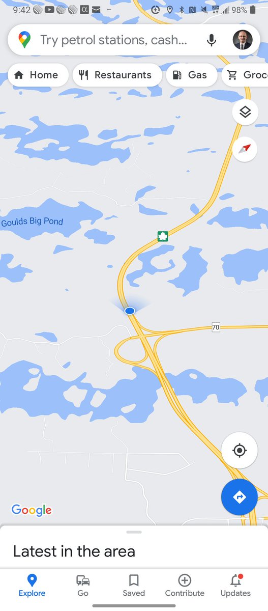 NLRealEstate's tweet photo. Truck off the road on the TCH just west of Veterans Memorial Hwy intersection.  West bound lane is blocked by recovery efforts.  Delay is expected. #nltraffic https://t.co/mFBA6ka1fz
