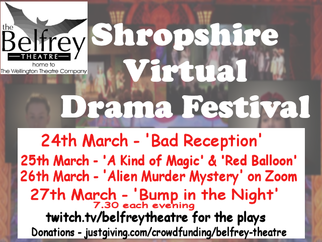 BelfreyTheatre's tweet photo. We may have been away from Twitter for a while, but that doesn't mean we have stopped during the pandemic! We have just concluded our Virtual Shropshire Drama Festival. Most nights are still available to watch on https://t.co/oV7zergKqU 

#theatre #online #amdram https://t.co/PSZYDUAtIx