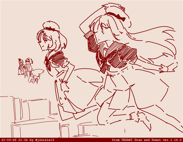 ジャーヴィス(艦隊これくしょん) 「艦娘にとっての一歩、陸路でもパないのでありました #tegaki_dt 」|マスクザＪのイラスト