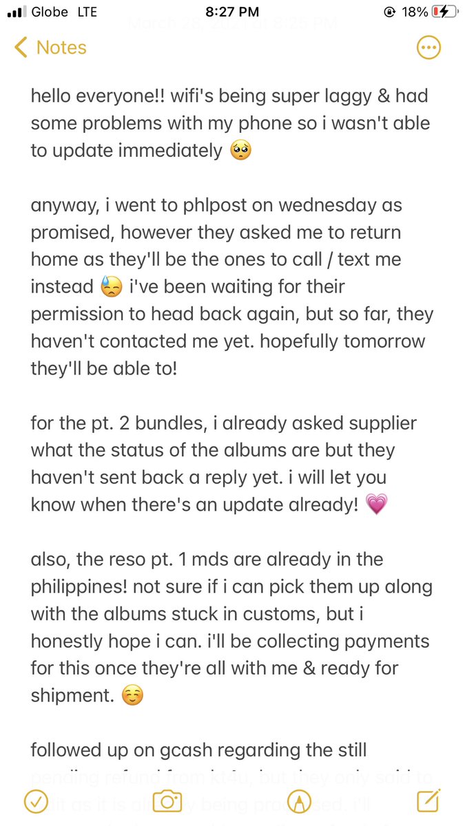0808cart's tweet photo. [ #cartupd8s ] 

hi hi !! 😭 super sorry for being inactive, i did not mean to leave everyone hanging 💔

please refer below for current updates on pending gos &amp; others!! https://t.co/wpLWpkatZ4
