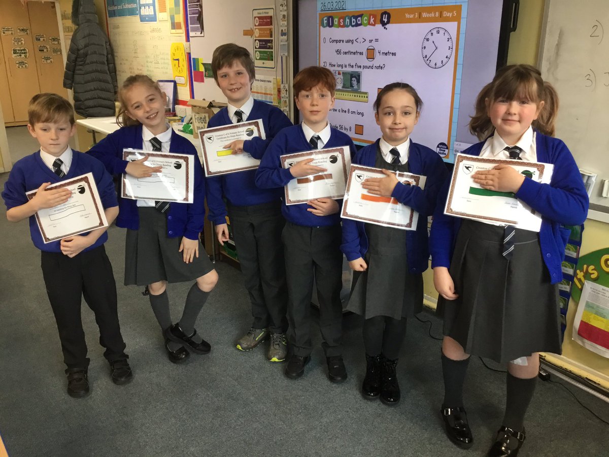crontony3's tweet photo. Congratulations to this week’s Star Badge, times table rockstars and ninja reading certificate winners!😃👍🏼🌟 https://t.co/BwHgmTB5s0