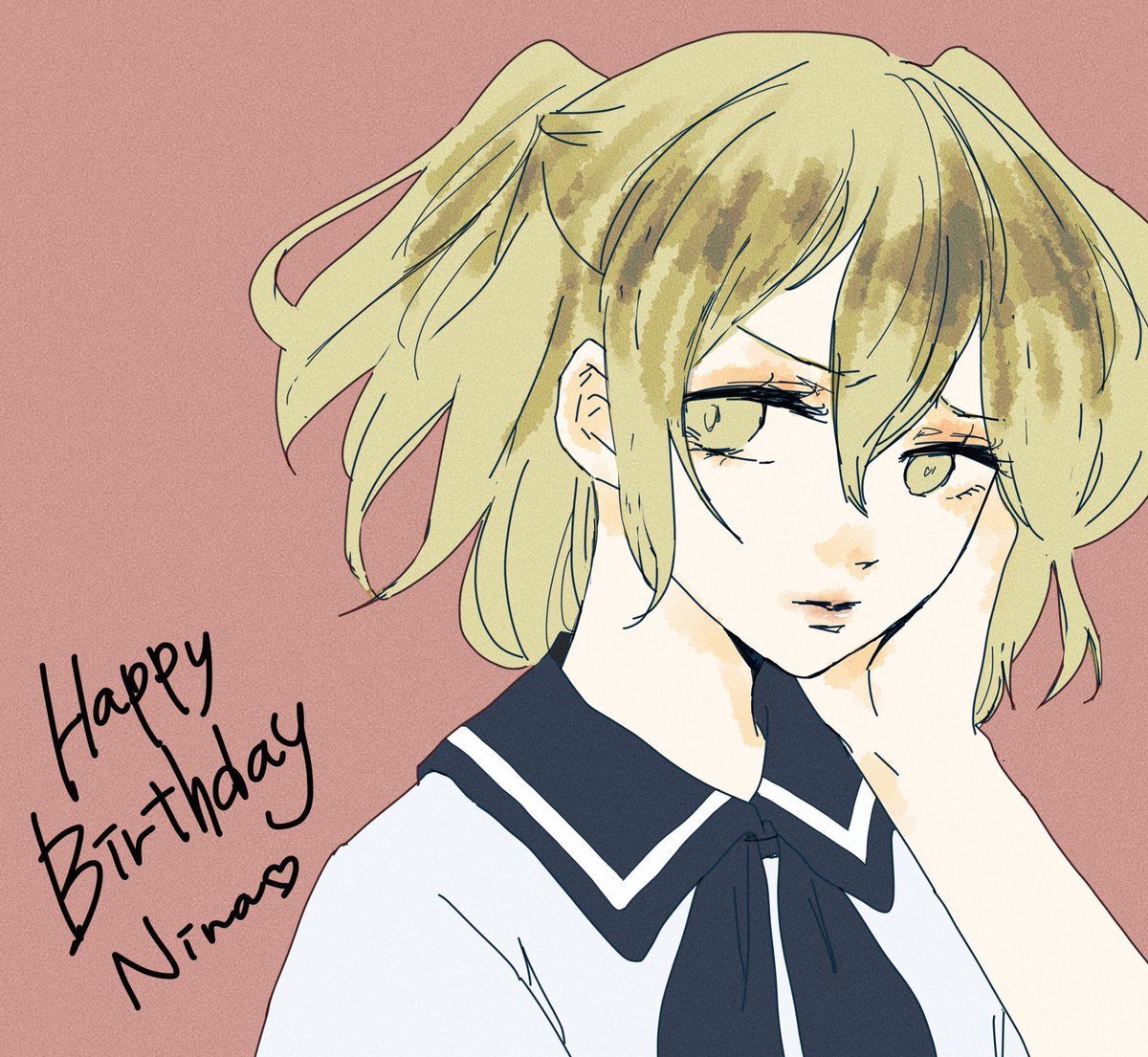 玉城仁菜 ギリギリ間に合った ニーナちゃんお誕生日おめでとうございます まだ謎に包まれているキャラクターだと思いますが 私にとっては本当に愛おしくて大好きな子です 早くアニメで沢山動いているところ見たいな ブルリフr 山田仁菜