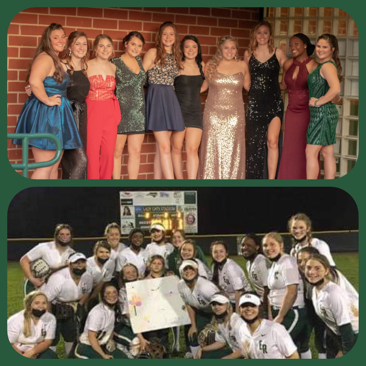 ERladysoftball's tweet photo. From Homecoming to Home opener, the last 24hrs has been great for all of these Catballers. I'm so proud of how these young ladies represent our school and community! #Catball #Dontcountusout https://t.co/DrPmkhITe8