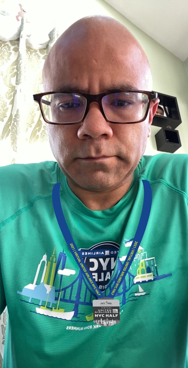 DenisBautista's tweet photo. Happy to be part of the many runners who completed the #UnitedNYCHalf. Now we get ready for the #BKHalf in may. #virtualrunning #virtualhalf #HalfMarathon @nyrr https://t.co/qEbjVTKzp5