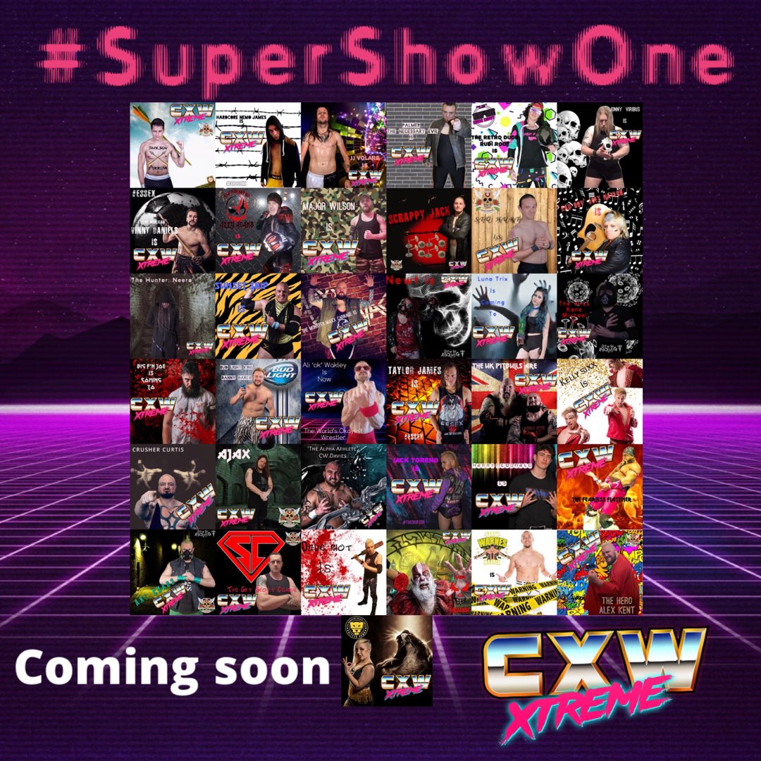 CXWrestling's tweet image. #roster #stacked for our very first event #supershowone 
We are going to take #essex by storm and guarantee you a night and a half for £12

#WrestlingCommunity #britwres #indywrestling #Professionalwrestling #not #wwe #ecw #aew or #NXTUK