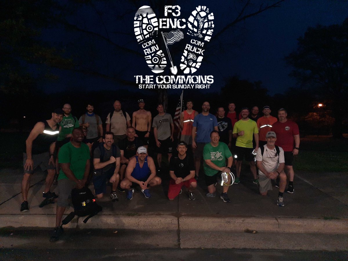 F3ENC's tweet photo. 28ish PAX ran or rucked @ #thecommons! A good number of these join in #thebunker for #qsource!
#f3counts
#qsourcecounts https://t.co/HAEOZSLZDK