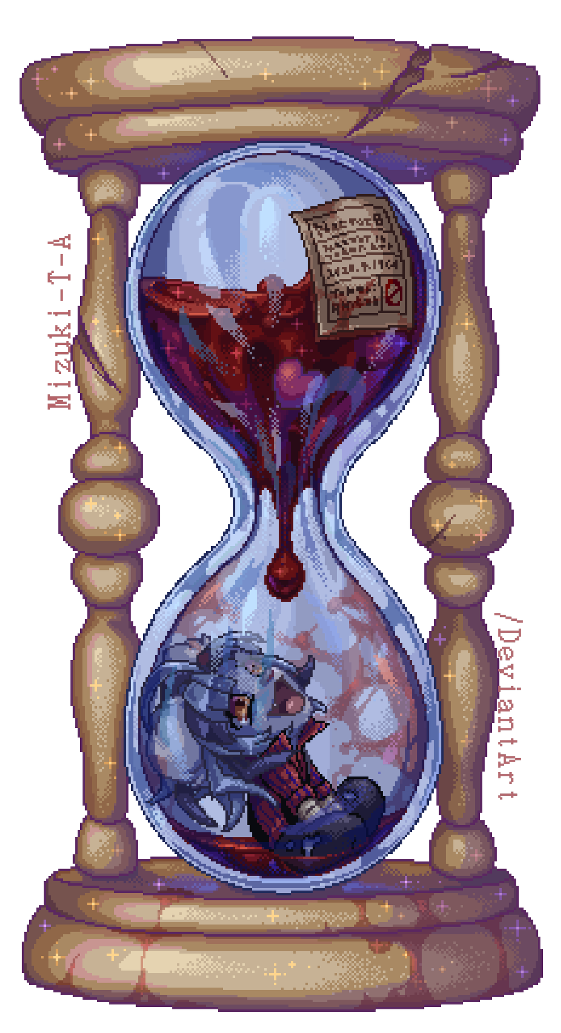 Mizuki T A Pixel Art Of My Oc Mizael Don T Use My Art Without Permission 無断転載 使用 禁止 Pixel Pixelart Digitalart Illustration 8bit Sandglass Anthro Furry Blood Drink Drop Drip ドット絵
