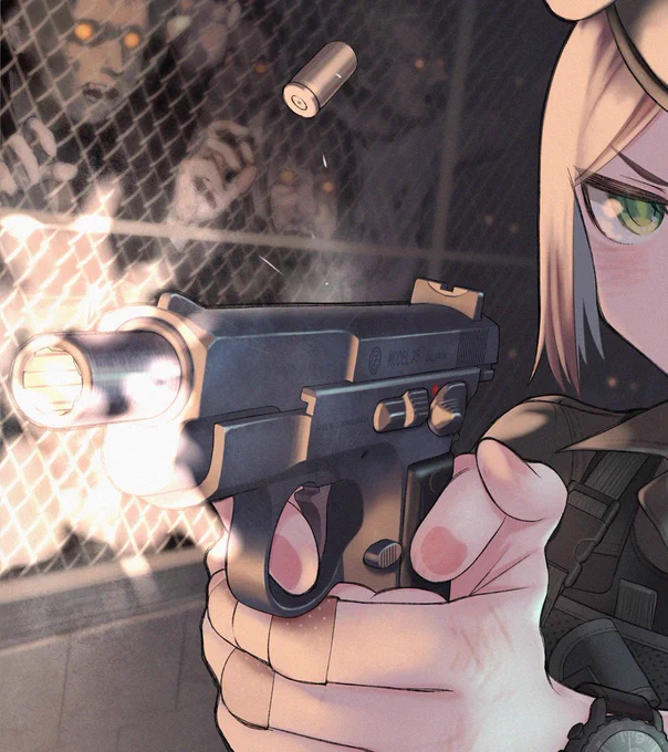 泣きそうになりながらも、ゾンビをみなごろしにする警官さん。 