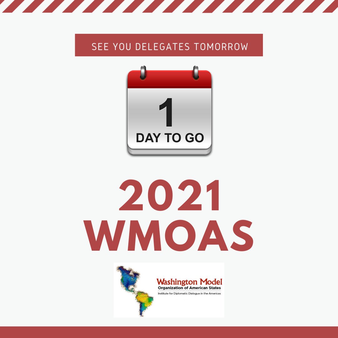 iddawmoas's tweet photo. One more day to go for the #2021VirtualWMOAS. See you delegates tomorrow!! 🗓️ #FutureDiplomats #ModelDiplomacy https://t.co/m2LNKBCKCK