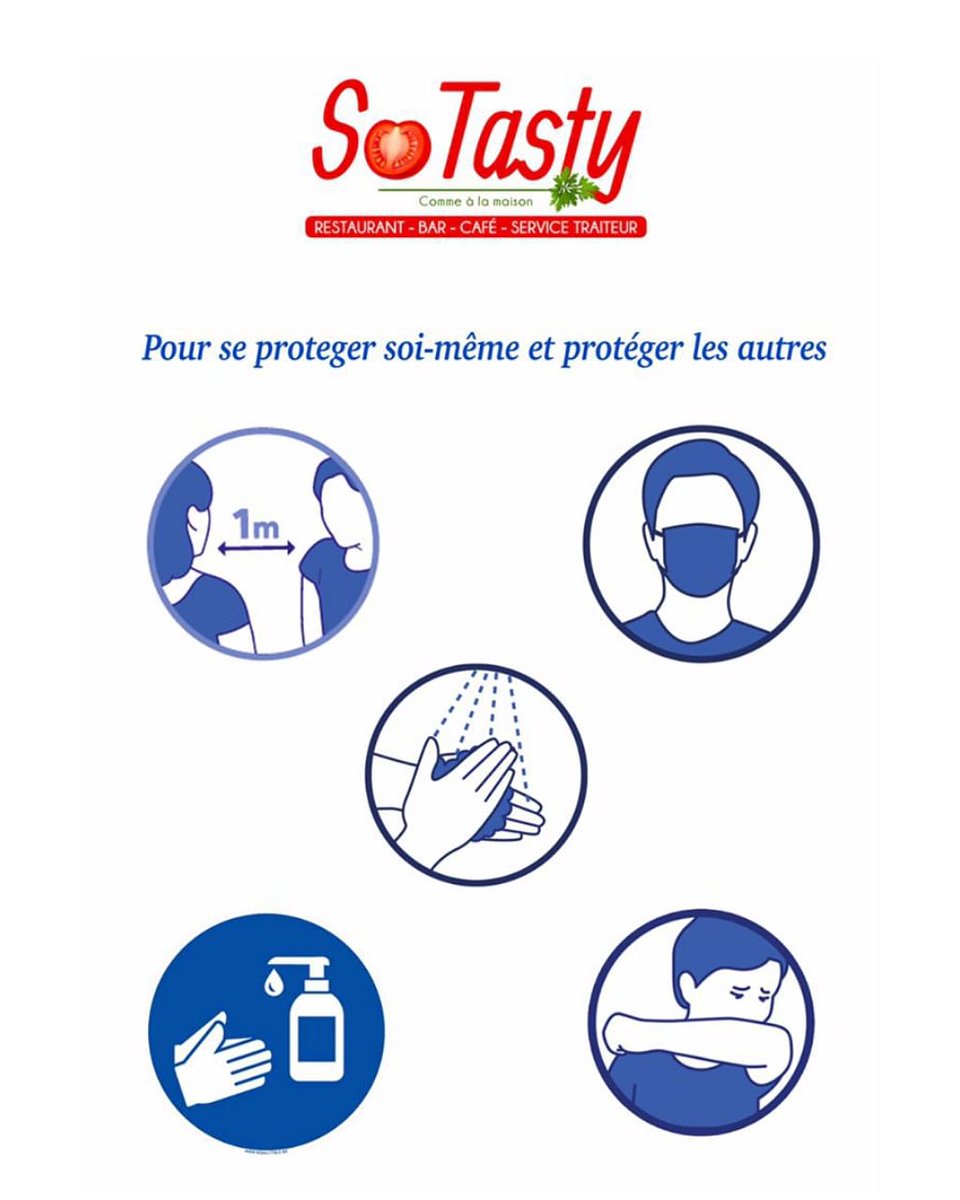 #seproteger #protegerlesautres 
#SoTasty tient au strict respect des mesures barrières contre la Covid-19.
Merci de vous y conformer quand vous nous visitez ☺️