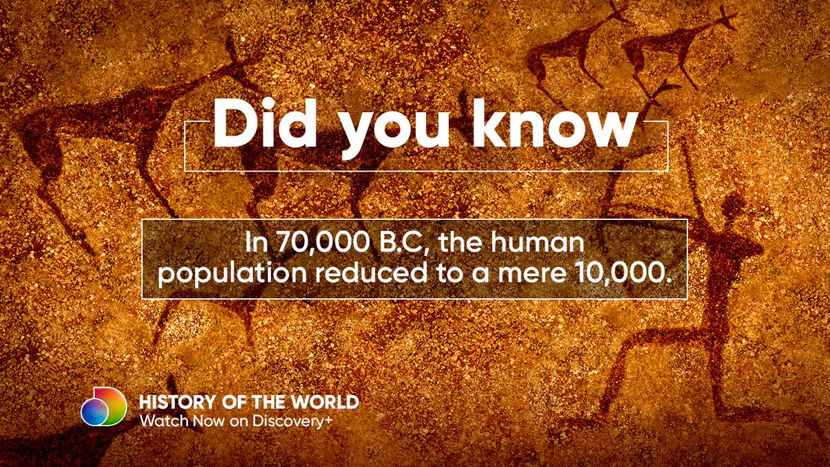 discoveryplusIN's tweet image. According to scientists, The Toba Catastrophe caused a genetic bottleneck, which almost wiped out the human population thousands of years ago. To know more about such calamities, stream 'History Of The World' now on discovery+
#DiscoverPlus #HistoryOfTheWorld #DidYouKnow