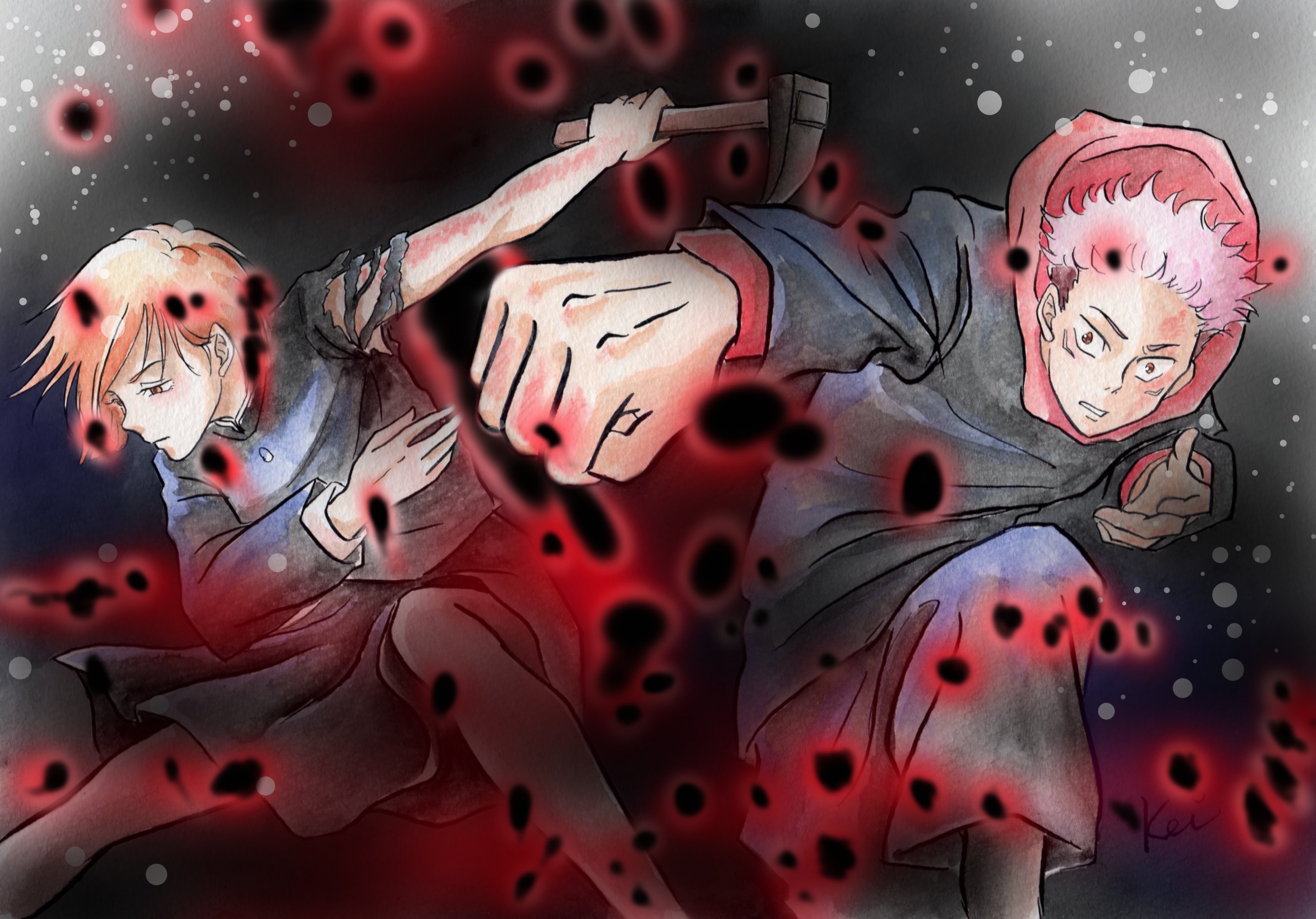 如月 圭 黒閃 アナログだけでは 黒閃 らしくなりそうになく すごくデジタル加工してしまった 呪術廻戦 黒閃 虎杖悠仁 釘崎野薔薇 T Co U066wnsmkj Twitter