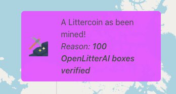OpenLitterMap's tweet photo. New event type @Littercoin ⛏ #proofofwork #geoblockchain #littercoin #citizenscience #litter #plasticpollution #openlittermap https://t.co/d9CaFdxwkB