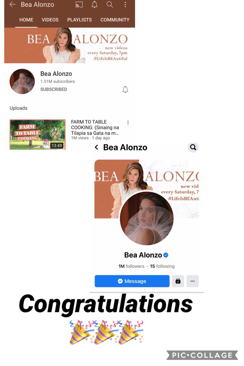 iamcocoalluring's tweet photo. Congratulations @beaalonzo !!!
It's a double celebration - for reaching 1M followers on Facebook and for hitting 1M views on youtube in just one day๐๐๐
Bea Alonzo @domdomroque Dominic Roque
#supportbeadom https://t.co/fvWKyo26eL