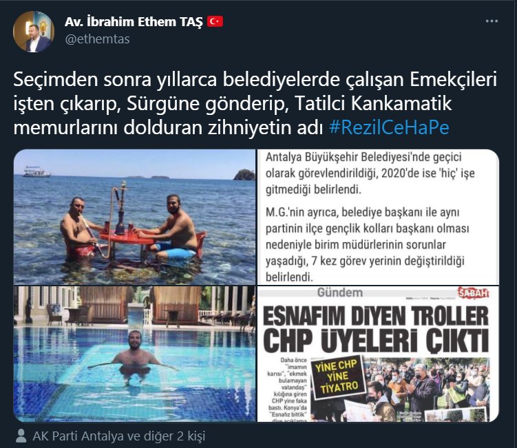 nusretbayar's tweet photo. AKP İl Başkanı Ethem Taş'ı aşırı pudra şekeri bozmuş. Kardeşim bırak cambaza bak numaralarını! Bahsettiğin arkadaş gerekli soruşturmanın ardından işten çıkarılmıştır. Esas sen Serik'teki 500.000 Lira'nın ve 128 Milyar Dolar'ın nerede olduğunun hesabını ver! #HesapSoruyoruz https://t.co/0TBVchzWco