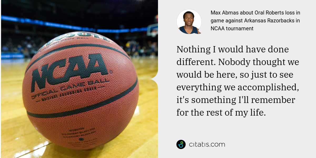 citatiscom's tweet image. Find out what’s happening in the world at our news page!
citatis.com/news/6178/

#citatis #citatisnews #newsquote #news #MaxAbmas #OralRobertsGoldenEagles #ArkansasRazorbacks #defeat #NCAA #basketball #sports #world #worldnews #LatestNews