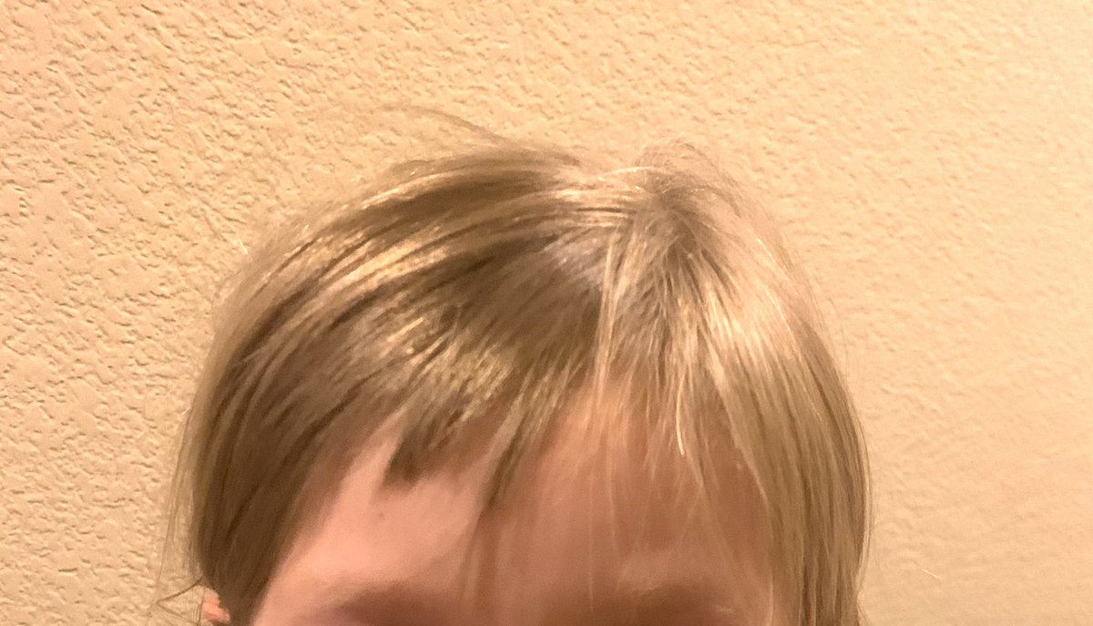 AprilGileThomas's tweet image. When I tried to get work done at home last weekend, my 5-yr-old decided to give herself bangs. 💇🏼‍♀️ Let’s hope I can keep her out of trouble long enough today to prep my lectures for this week 🤞@Momademia @AcademicMamas
